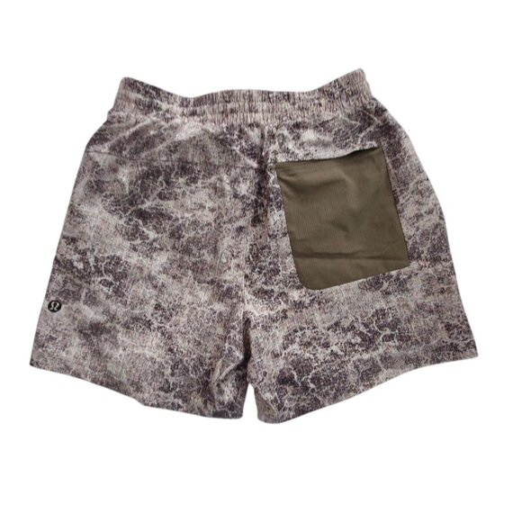Lululemon Channel Cross Cloudburst Brown Camo 5" Lined Athletic Swim Shorts Sz S - Picture 2 of 9